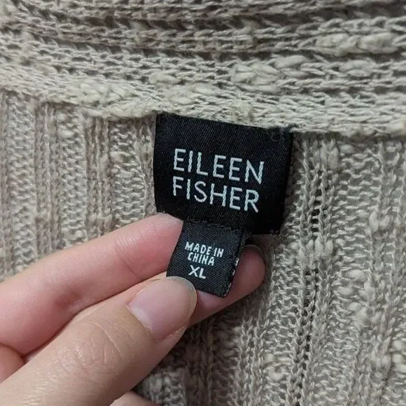 Eileen Fisher Womens Sz XL Linen Blend Cardigan Minimalist Boho Summer Beach - Picture 3 of 4